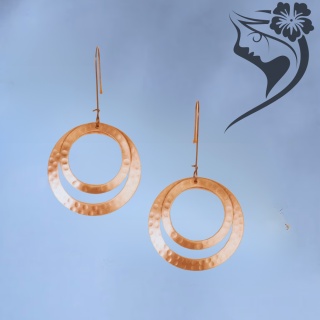 Kolczyki Miedziane Młotkowane *Copper Earring ISHA M1