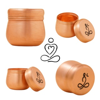 Beczułka SADHAKA Miedziane pudełko na wibhuti (wysokie) ISHA