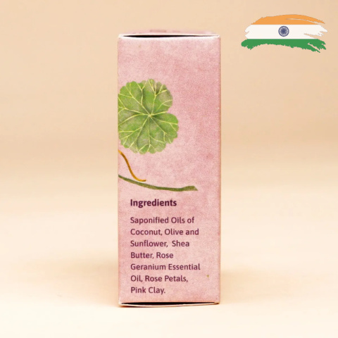 ISHA SOOTHE Mydło ręcznie robione z pelargonią różaną i olejem kokosowym