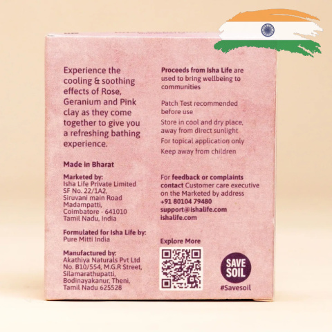 ISHA SOOTHE Mydło ręcznie robione z pelargonią różaną i olejem kokosowym