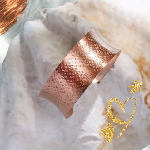 Miedziana bransoletka 100% Miedź ISHA szeroka 2,6cm