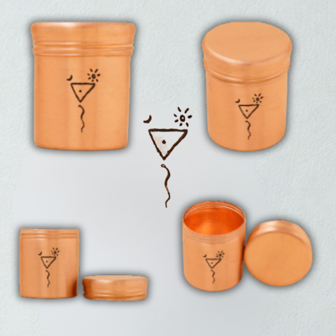 TRIGUN Miedziane pudełko na wibhuti (wysokie) - Trigun