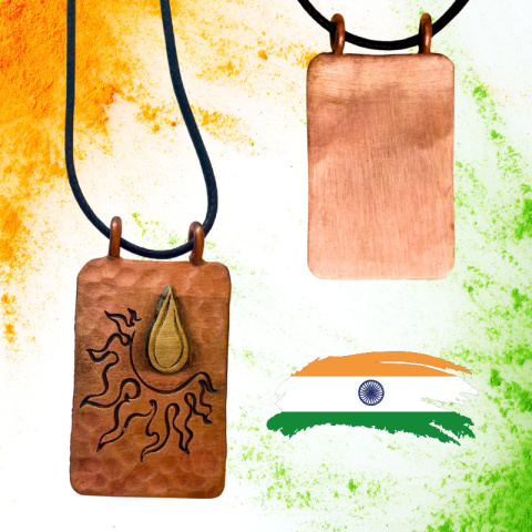 Surya Hammered Miedziany Wisiorek ISHA