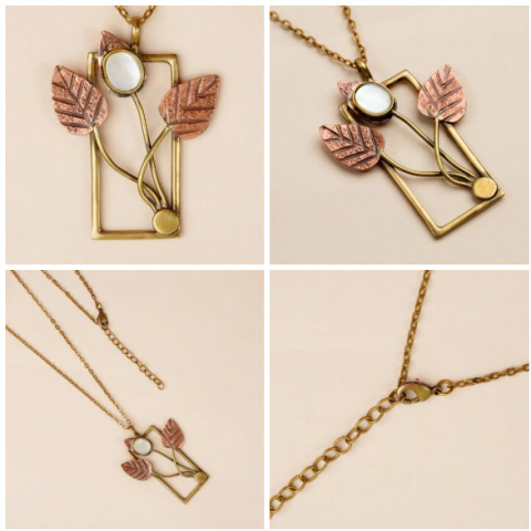 Mother of pearl Bezels - Masa Perłowa Piękny Naszyjnik ISHA