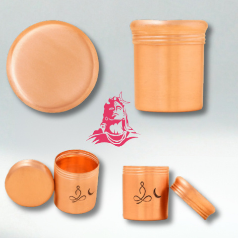 Sadhaka Miedziane pudełko na wibhuti (wysokie)