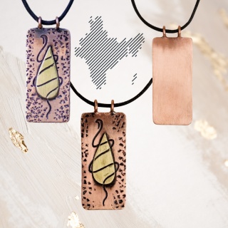 Third Eye - Wisiorek z miedzi kutej w kształcie trzeciego oka