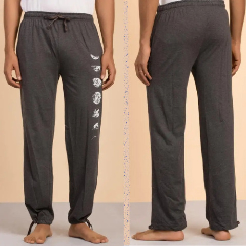 Spodnie z nadrukiem księżyca - ciemnoszare UNISEX