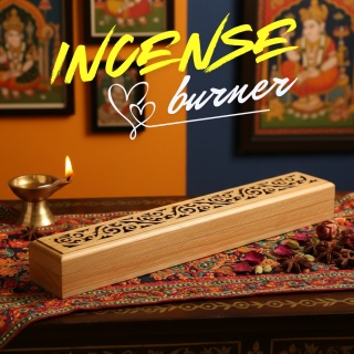 BAMBUSOWY Stojak na kadzidełka rzeźbiony poziomy