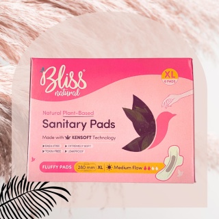 Bliss Organic Sanitary Pads XL Fluffy (6 sztuk) | Bez wysypki i podrażnień