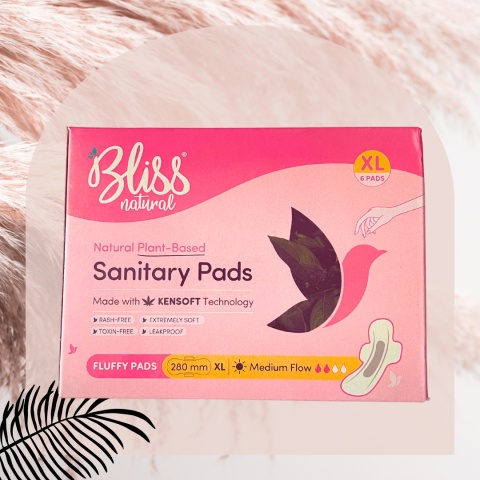 Bliss Organic Sanitary Pads XL Fluffy (6 sztuk) | Bez wysypki i podrażnień