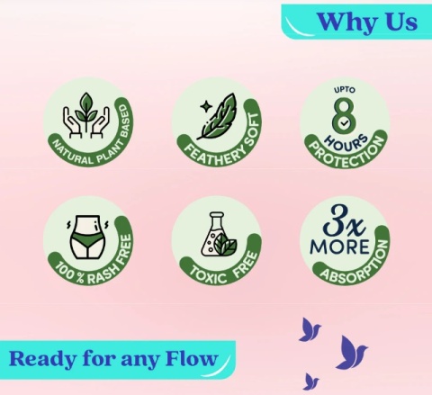 Bliss Organic Sanitary Pads XL Fluffy (6 sztuk) | Bez wysypki i podrażnień