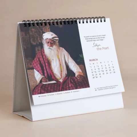 CYTATY Sadhguru Kalendarz 2026 + Święta BLACK