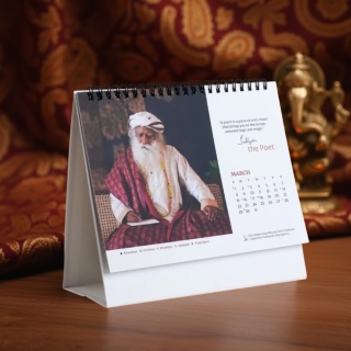CYTATY Sadhguru Kalendarz 2026 + Święta BLACK