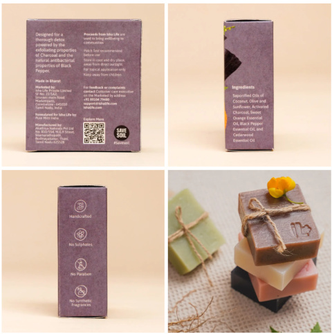 DETOX Mydło ręcznie robione z węglem aktywnym i czarnym pieprzem