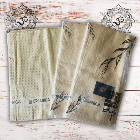 DUŻY Organiczny Waffle Bawełniany Ręcznik ISHA