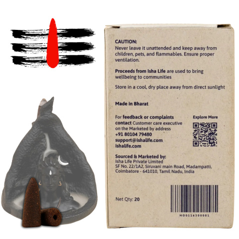 Kadzidełka stożkowe Nagachampa dla Adiyogi Backflow 20 kadzidełek stożkowych