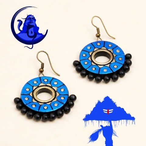 Kolczyki Enchanted Halo - Blue - Recznie wykonane ISHA