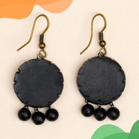 Kolczyki Moonlit Bloom Terakota - Recznie wykonane ISHA