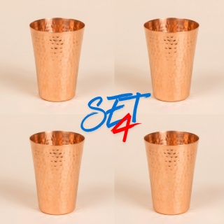 Młotkowany Zestaw 4 kubków 400ML Copper IshaLife
