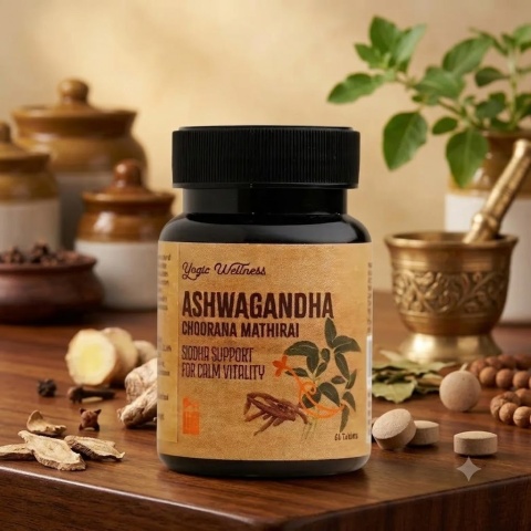 Ashwagandha Chooranam – Tabletki na energię i stres (60 szt.)