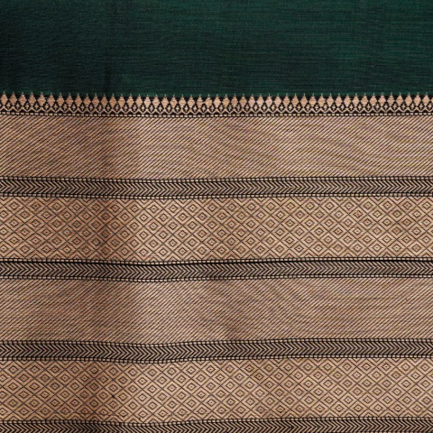 Midnight Green and Cream Konsekrowane Sari Bawełna Devi DUŻE Konsekrowane Sari Bawełna Devi DUŻE