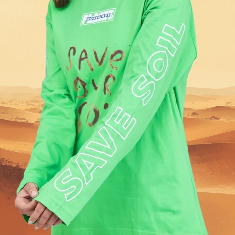 🌱 Save Soil Cotton T-Shirt – Zielona energia Twojego wsparcia (Unisex)