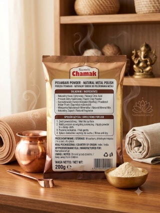 Savitri's Chamak Pitambari Powder – Tradycyjny proszek do czyszczenia miedzi (i innych metali)