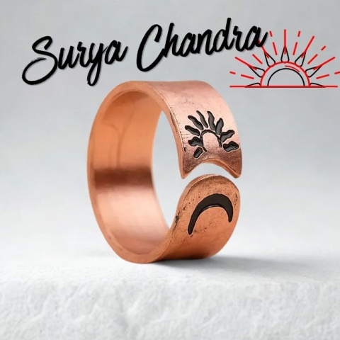 Surya Chandra Miedziany Pierścionek Copper Ring