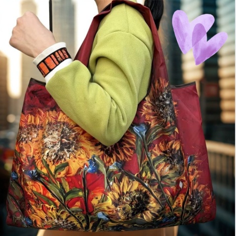 CZERWONE KWIATY - EKO Torba na Zakupy DUŻA