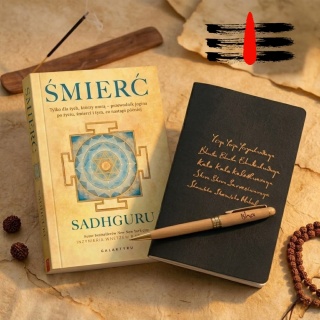 ZESTAW Książka Śmierć + Mantra Yogeshwaraya - Notatnik + Długopis z napisem Isha